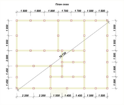 План свайного фундамента